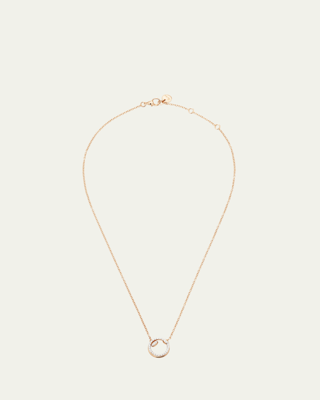 Together 18K Rose Gold Diamond Circle Pendant Necklace